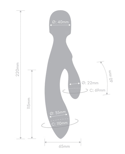 Together Tri Delight Dual-Ended Triple Stim Wand & Rabbit Vibrator