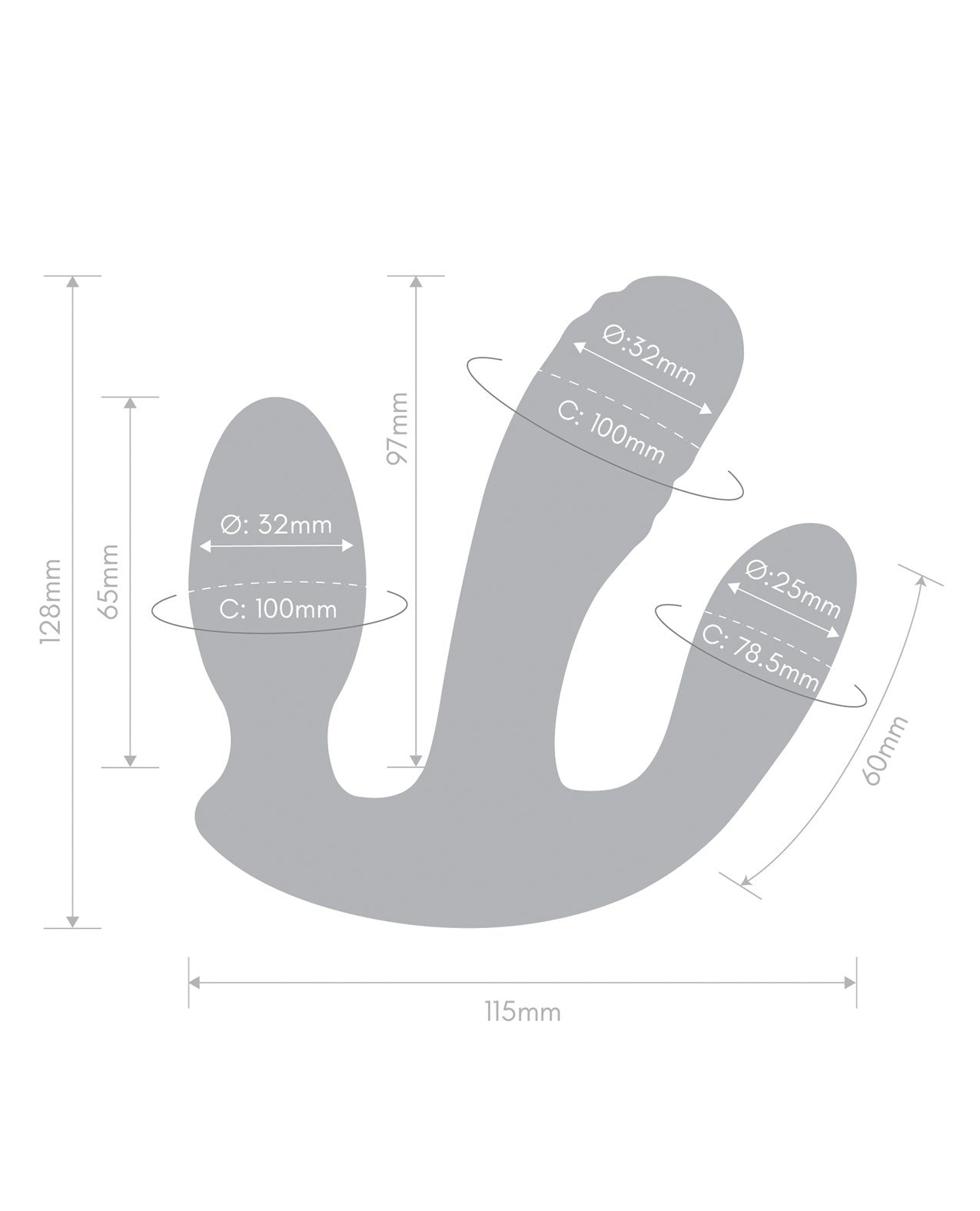 Together Blended Pleasure Remote Controlled Triple-Pronged Vibrator by Together