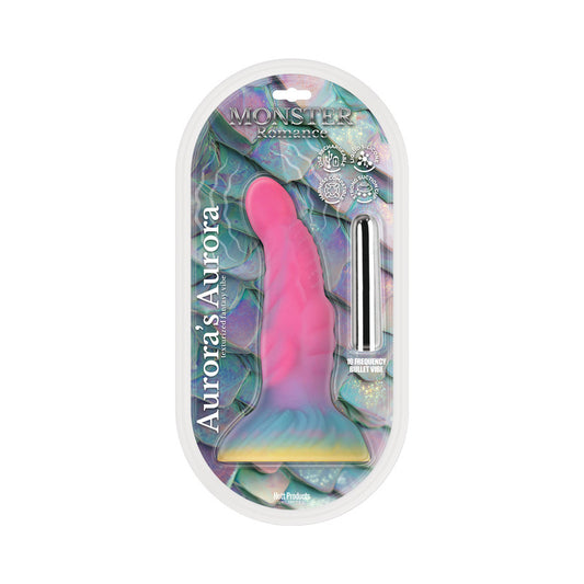 Monster Romance Auroras Aura Dildo with Multi-Speed Bullet by Hott Products Unlimited