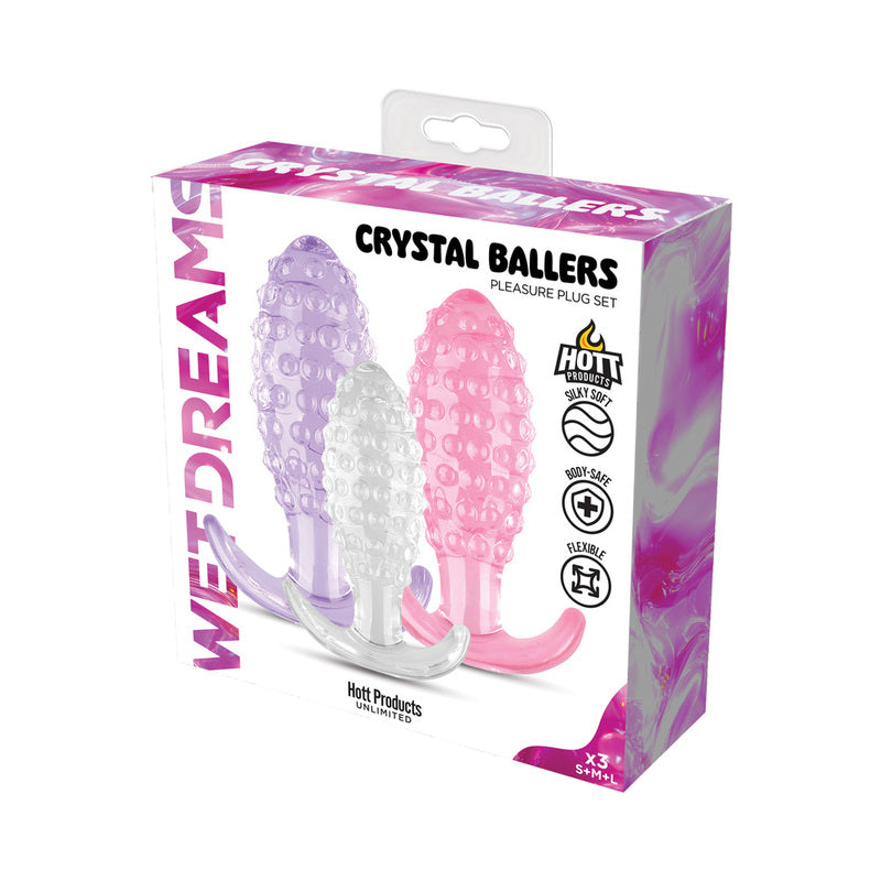 Wet Dreams Crystal Ballers Tri-Color Textured Tushy Trainer Kit 3-Pack by Hott Products Unlimited