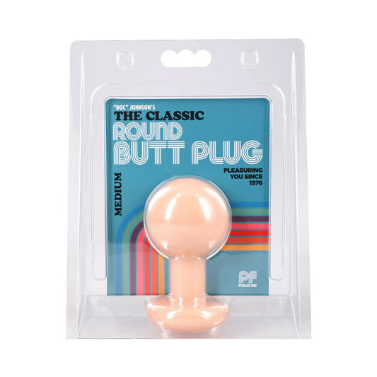 The Classic Round Butt Plug Cream Medium by Doc Johnson