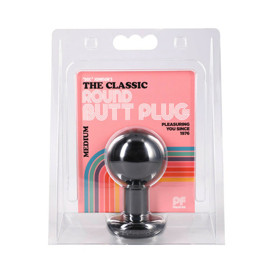 The Classic Round Butt Plug Black Medium by Doc Johnson