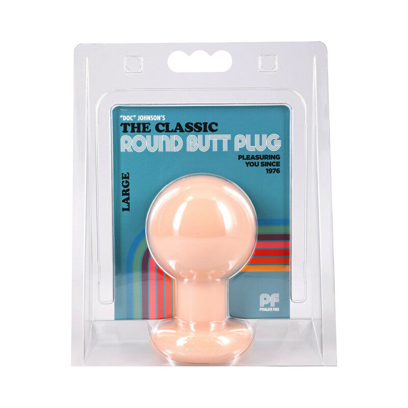 The Classic Round Butt Plug Cream Large by Doc Johnson