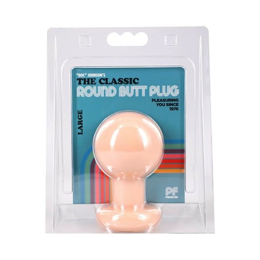 The Classic Round Butt Plug Cream Large by Doc Johnson