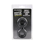 ROCK SOLID Silicone Double Stamina Ring with Metal Beads Black by Doc Johnson