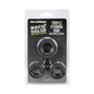 ROCK SOLID Silicone Triple Stamina Ring with Metal Beads Black by Doc Johnson