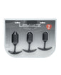 Shots Levelz Silicone Weighted Anal Plug Training Kit Set of 3 - Black by Levelz