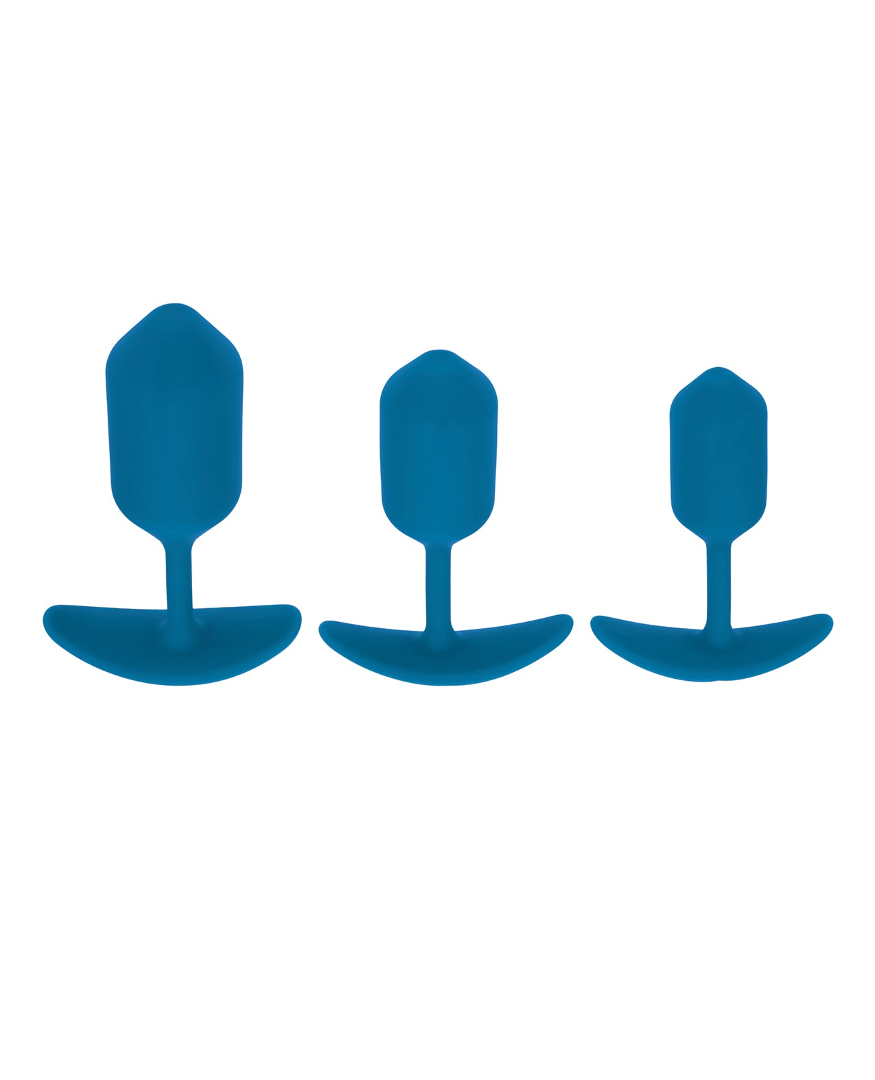 Shots Levelz Silicone Weighted Anal Plug Training Kit Set of 3 - Teal by Levelz