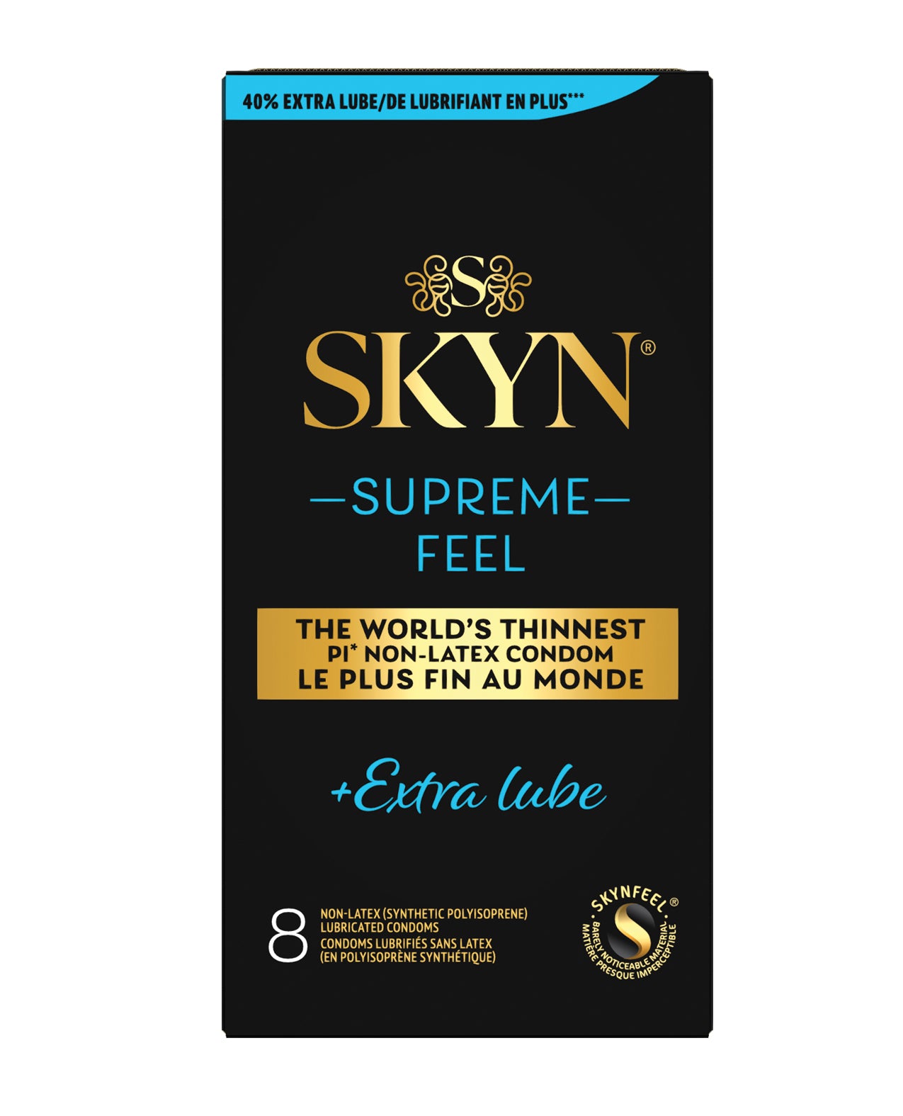 Lifestyles SKYN Supreme Feel Extra Lubrication Condoms - Box of 8 by SKYN