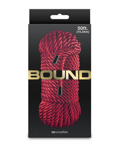 Bound 50 ft Red Rope by NS Novelties – Durable Bondage Rope for Couples and Fetish Play by Bound