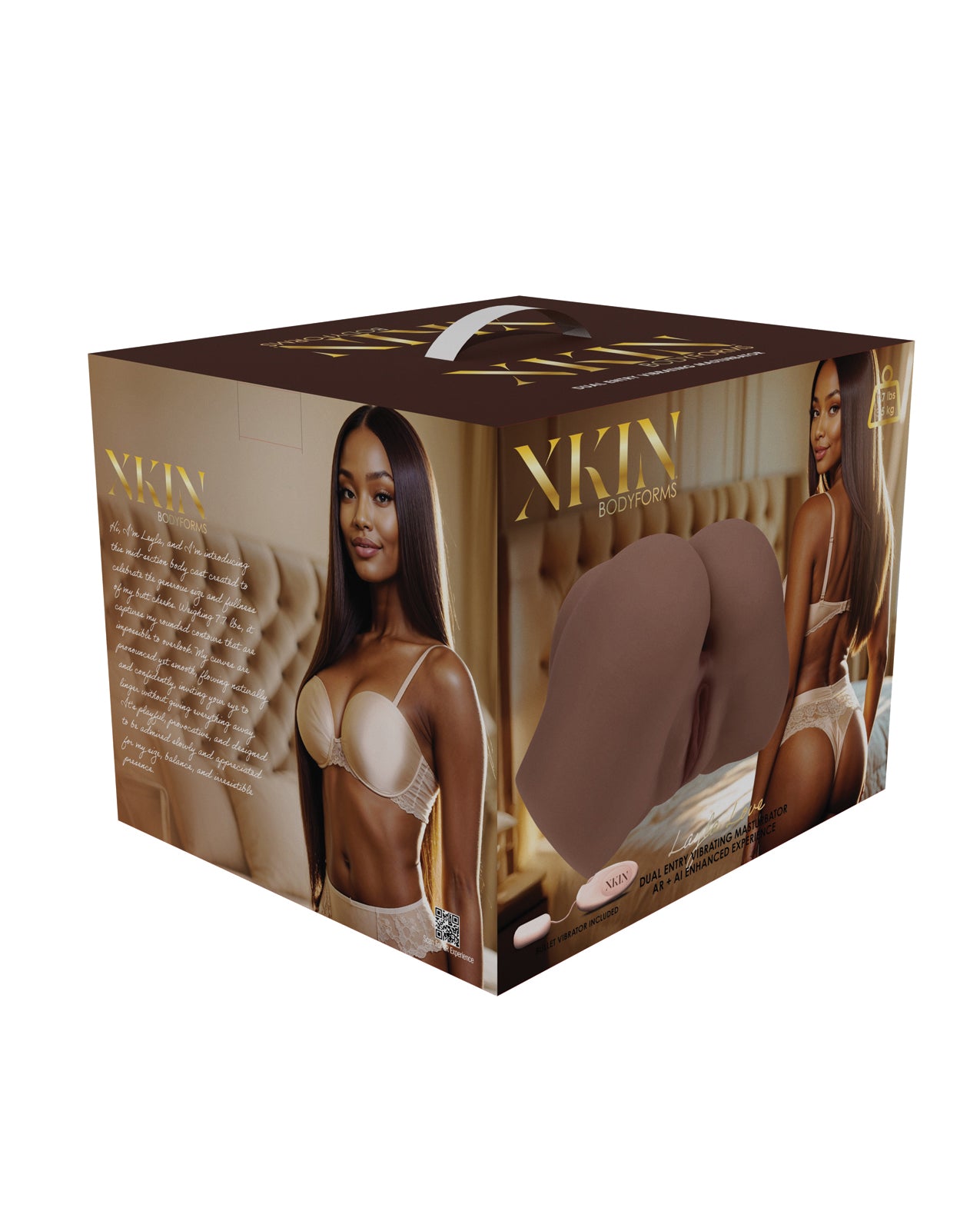 Shots Xkin Layla Love Dual Entry Masturbator - Brown by Xkin