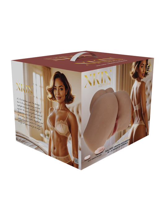 Shots Xkin Valentina Vellure Dual Entry Masturbator - Tan by Xkin
