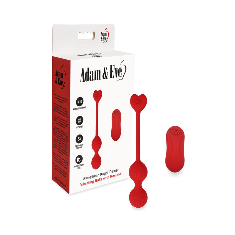 Adam & Eve Sweetheart Kegel Trainer Vibrating Balls with Remote by PHE/Adam and Eve