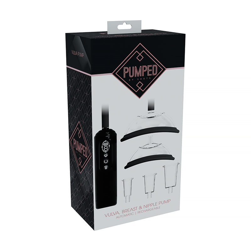 PUMPED Automatic Rechargeable Vulva, Breast & Nipple Pump Black by Shots America LLC