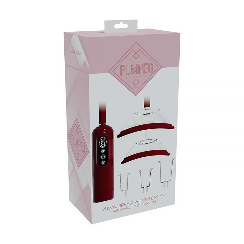 PUMPED Automatic Rechargeable Vulva, Breast & Nipple Pump Red by Shots America LLC