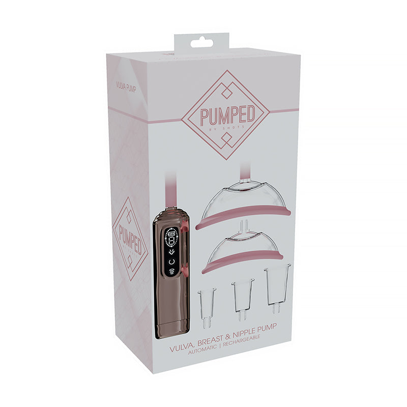 PUMPED Automatic Rechargeable Vulva, Breast & Nipple Pump Rose Gold by Shots America LLC