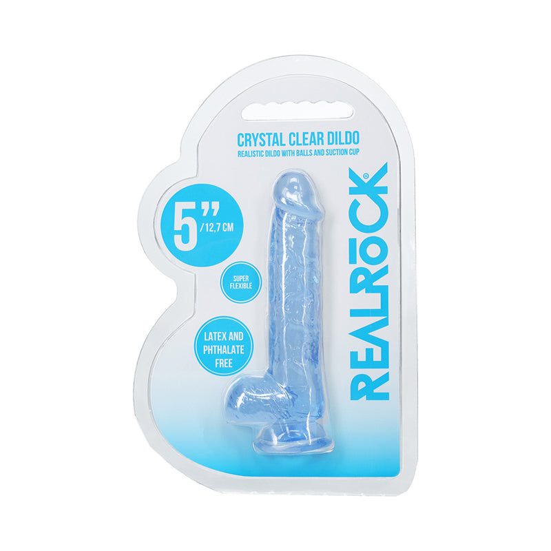 RealRock Realistic 5 in. Dildo with Balls Blue by Shots America LLC