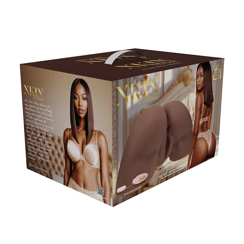 Xkin Bodyforms Clara Vossin Dual Entry Vibrating Masturbator Brown by Shots America LLC