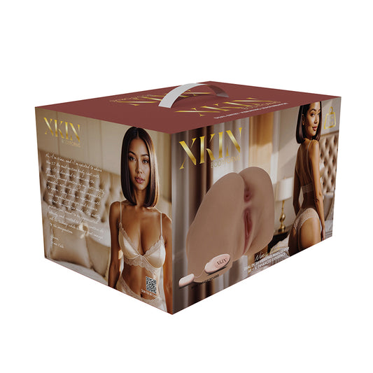 Xkin Bodyforms Nina Vale Dual Entry Vibrating Masturbator Tan by Shots America LLC