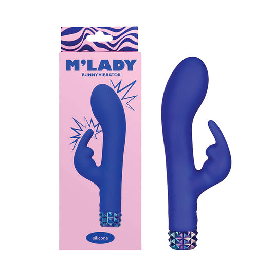 M'Lady Bunny Vibrator 6 in. Blue by BMS Factory