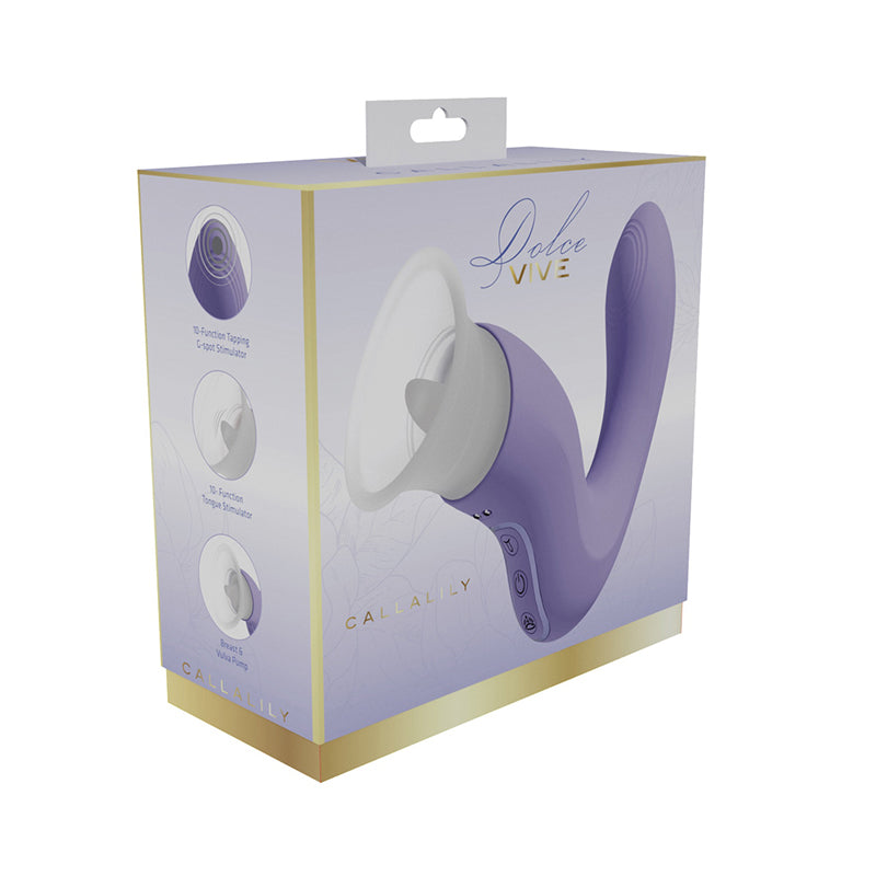 VIVE Dolce Callalily G-Spot Tapping with Tongue Stimulator & Breast/Vulva Pump by Shots America LLC