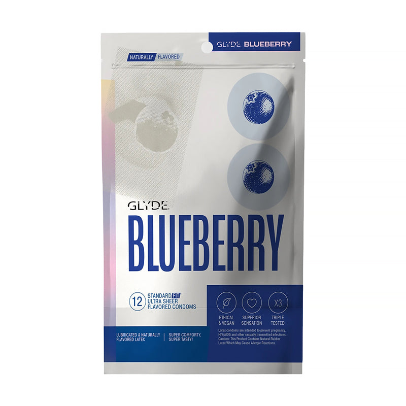 GLYDE Ultrathin Latex Condom Blueberry Flavored 12-Count by Sooka Inc