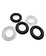 Hunky Junk Jacker 5 Pack Cockring Set by Oxballs - Clear and Black by Hunky Junk