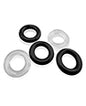 Hunky Junk Jacker 5 Pack Cockring Set by Oxballs - Clear and Black by Hunky Junk