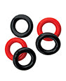 Hunky Junk Jacker 5 Pack Cockrings - Red and Black by Oxballs by Hunky Junk