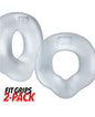 Hunky Junk Fit Grips 2 Pack Ergo-Fit Cockrings in Clear - Silicone Penis Enhancement by Oxballs and Hunky Junk by Hunky Junk