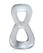 Hunky Junk Boomerang Double Ring Cockring & Nut-Tugger - Clear Steam by Oxballs and Hunky Junk by Hunky Junk