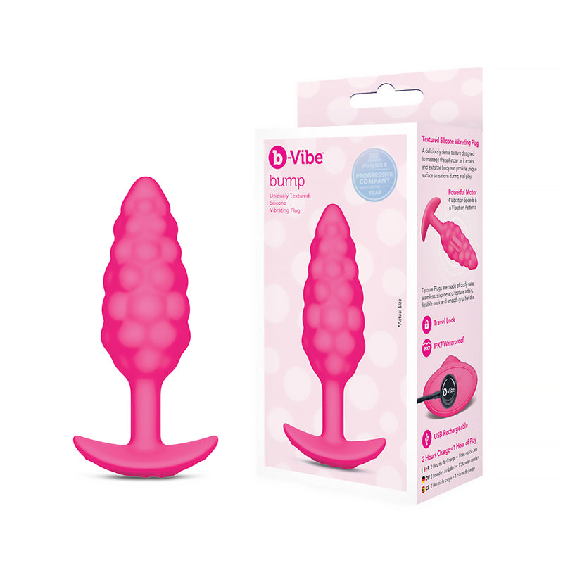 COTR Inc. b-Vibe Bump Texture Plug Pink - Rechargeable Waterproof Silicone Anal Toy by COTR Inc.