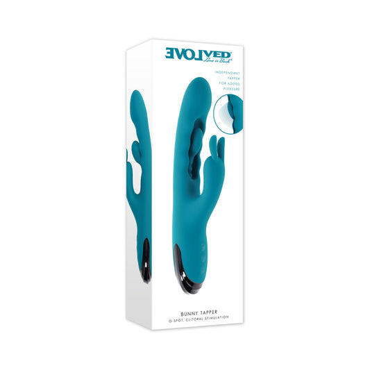 Evolved Bunny Tapper Center Shaft Independent Tapper Teal - Versatile Clitoral and Internal Vibrator by Evolved