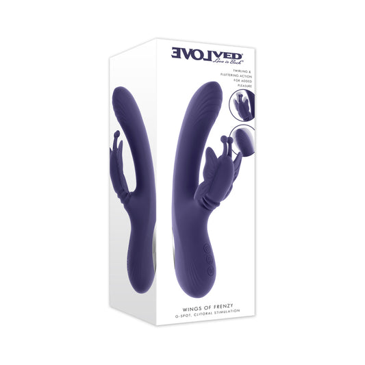 Evolved Wings of Frenzy Thrusting Butterfly Dual Stimulator Purple - EN-RS-7166-2 by Evolved