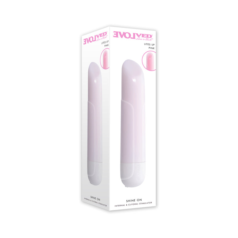 Evolved Shine On Glowing Pink Vibrating Bullet - White and Pink EN-RS-6800-2 by Evolved by Evolved