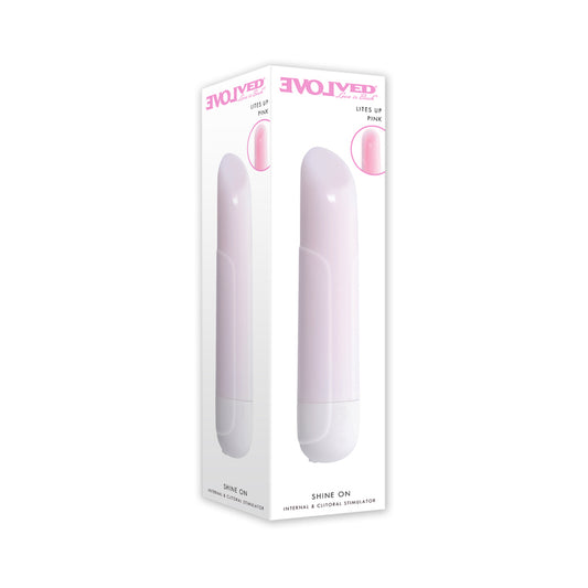 Evolved Shine On Glowing Pink Vibrating Bullet - White and Pink EN-RS-6800-2 by Evolved by Evolved