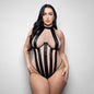 Fantasy Lingerie Elusive Verena High Neck Teddy with Stripe Detail XL/2XL by Fantasy Lingerie