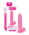 Get Lucky Jelly Love 9-Inch Pink Dildo with Realistic Veins and Curved Design by Get Lucky