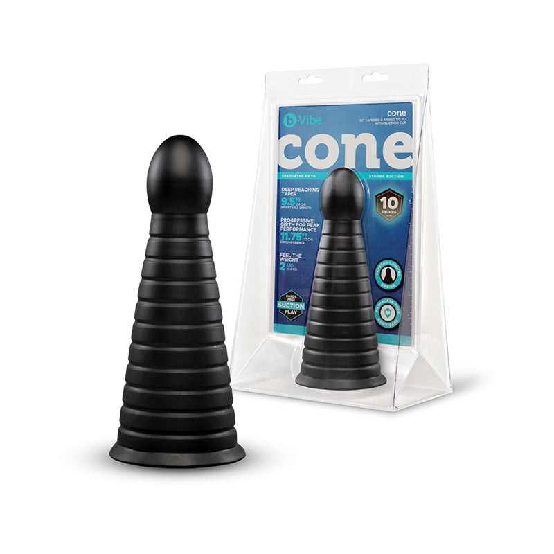 COTR Inc. b-Vibe Cone 10-Inch Tapered & Ribbed Dildo with Suction Cup by COTR Inc.