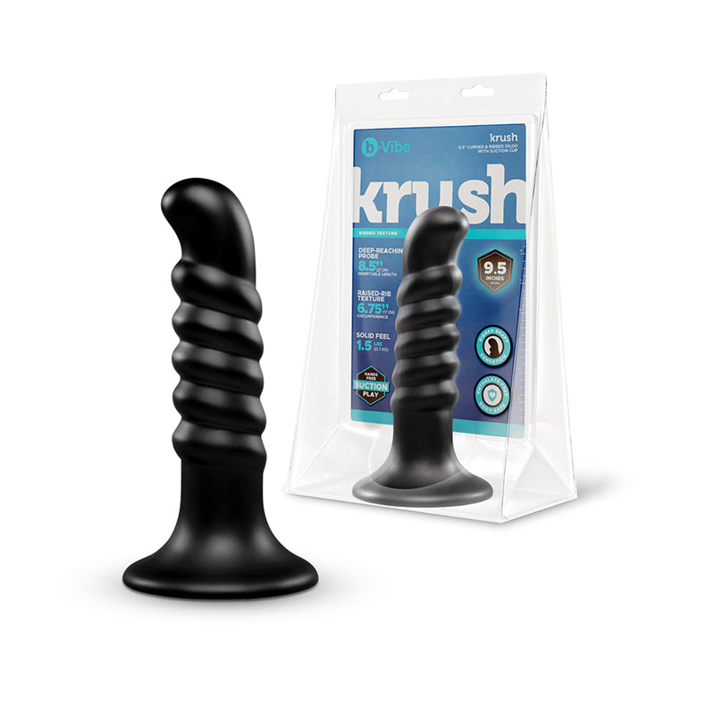 COTR Inc. b-Vibe Krush 9.5 inch Curved & Ribbed Dildo with Suction Cup by COTR Inc.