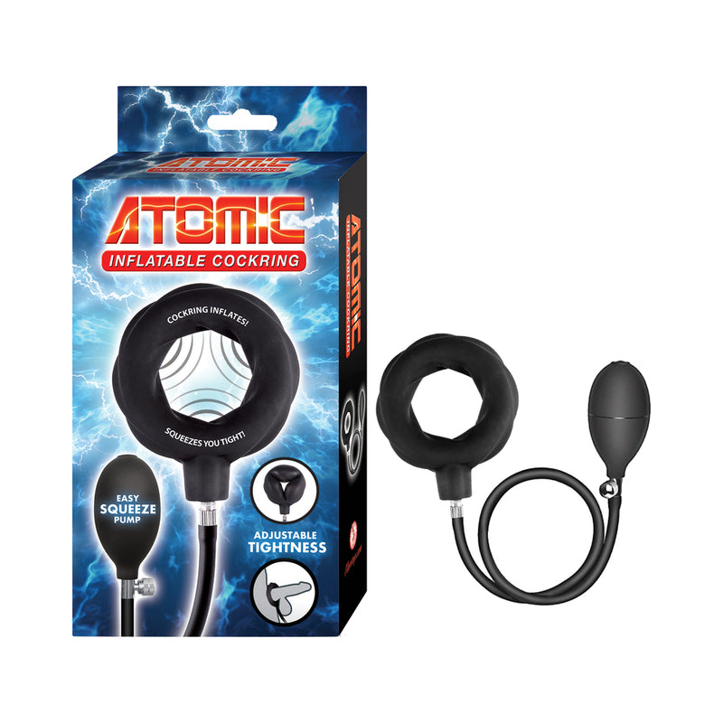Nasstoys Atomic Inflatable Cockring Black – Adjustable Silicone Enhancer with Hand Pump for Enhanced Sensation and Support by Nasstoys