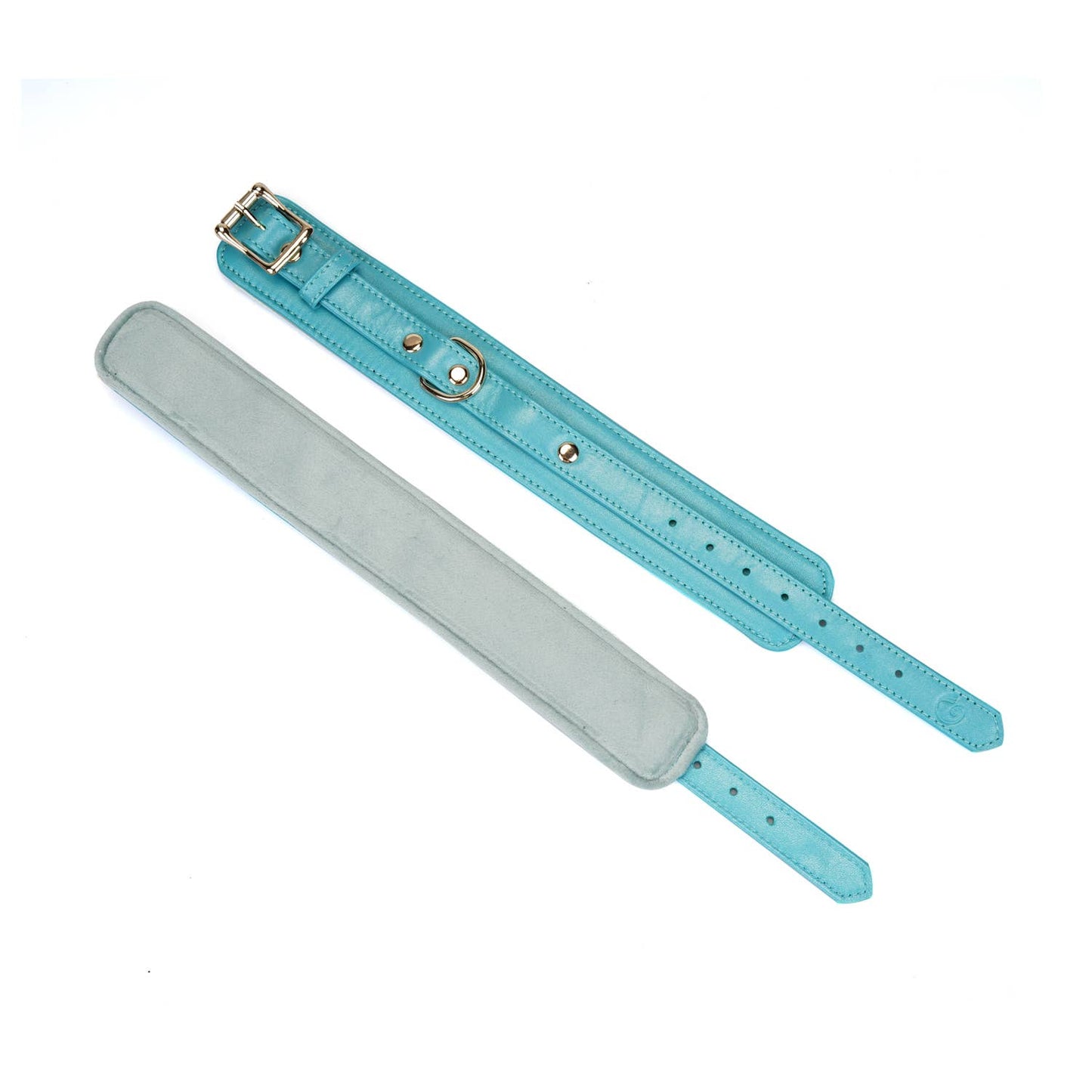 Liebe Seele- Blue Lamb leather Wrist Cuffs with Velvet Lining