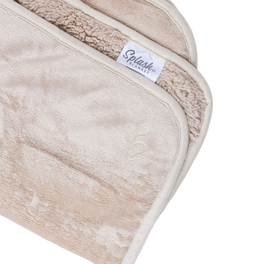 Splash Blanket The OG Medium Champagne - Waterproof Plush Micro-Velvet and Sherpa Fleece Blanket by Splash Blanket