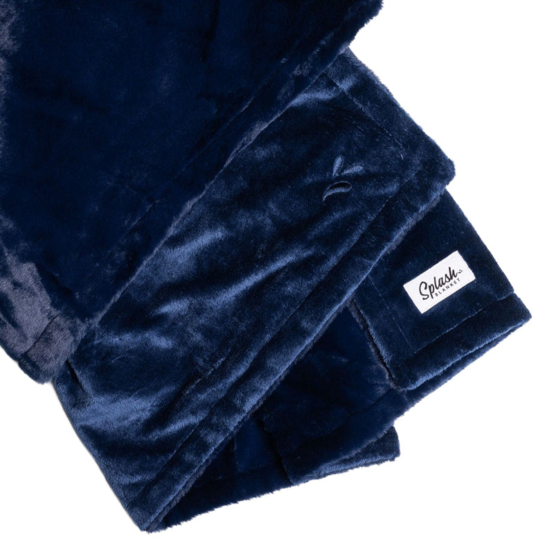 Splash Blanket Furlush Large Navy by Splash Blanket - Waterproof and Plush Velvet with Faux Rabbit Fur by Splash Blanket