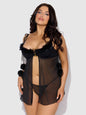 MARILYN MARABOU & MESH BABYDOLL & G-STRING SET
