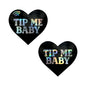 Neva Nude LLC Tip Me Baby Holographic Heart Smart NFC Pasties (Part Number: CTBM-HRT-DOM-NFC) by Neva Nude LLC