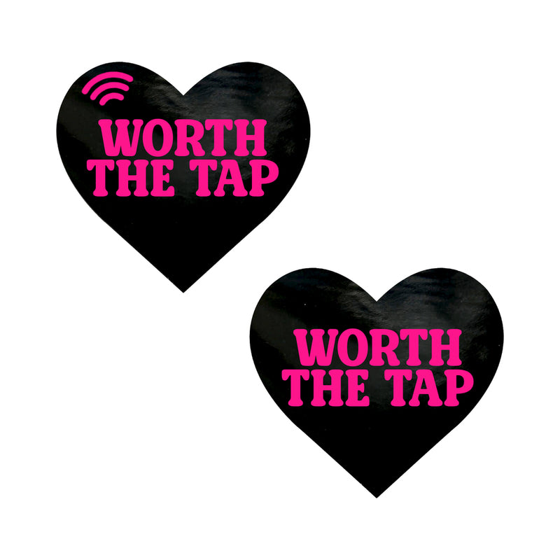 Neva Nude Worth the Tap Hot Pink Heart Smart NFC Pasties - Comfortable and Stylish Costume Accessory by Neva Nude LLC