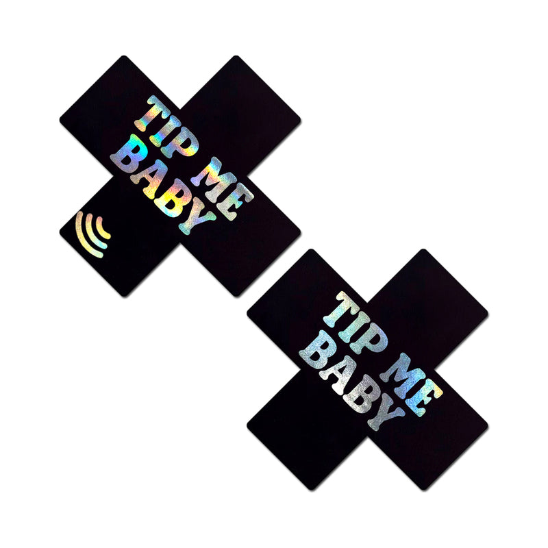Neva Nude LLC Tip Me Baby Holographic X Smart NFC Pasties - Part Number CTMB-XF-DOM-NFC by Neva Nude LLC