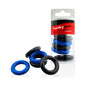 Hunkyjunk Jacker 5-Stack Five-Pack Tube Super-Strong Cockrings Blue/Black by Blue Ox Designs, Oxballs