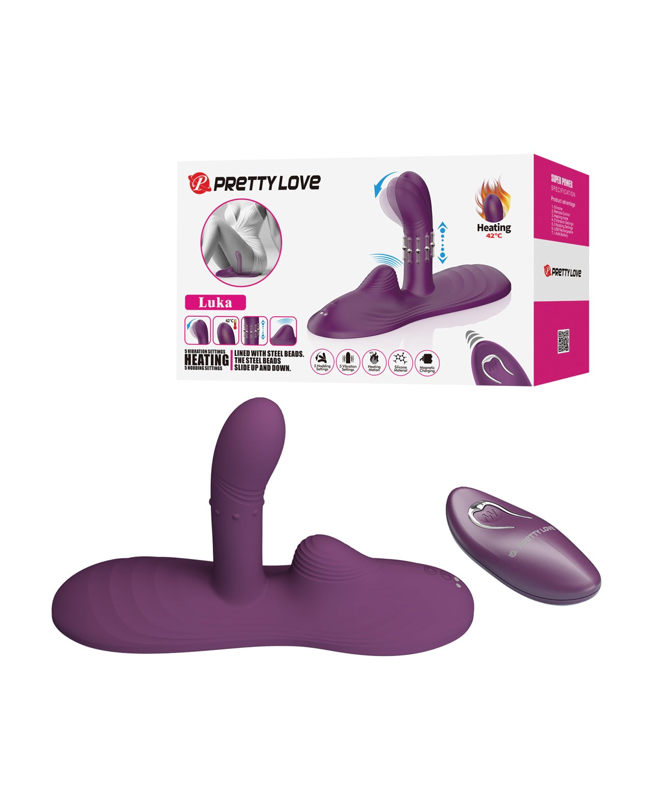 Pretty Love Remote Controlled Vibe Pad Luka - Purple by Pretty Love